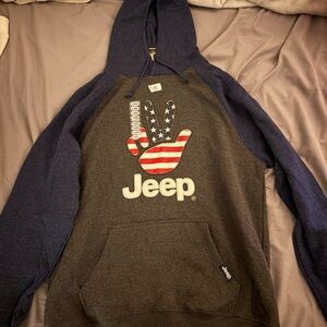Jeep Men's Charcoal and Navy Hoodie